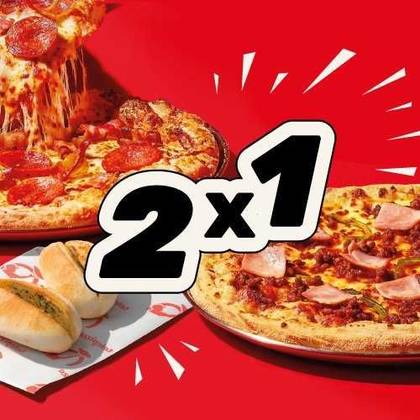 2x1 Pizzas Médias + 2 Pães de alho Simples