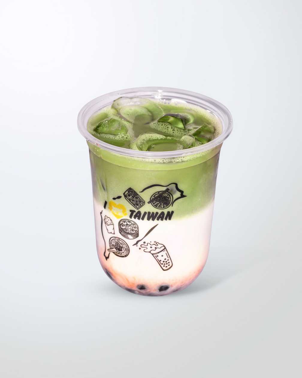 Matcha Bubble Tea with Milk and Hazelnut