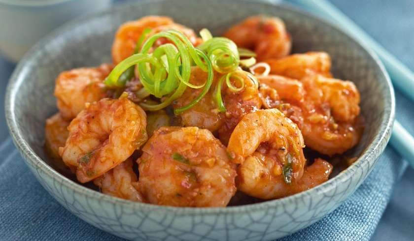 Prawns in chilli sauce