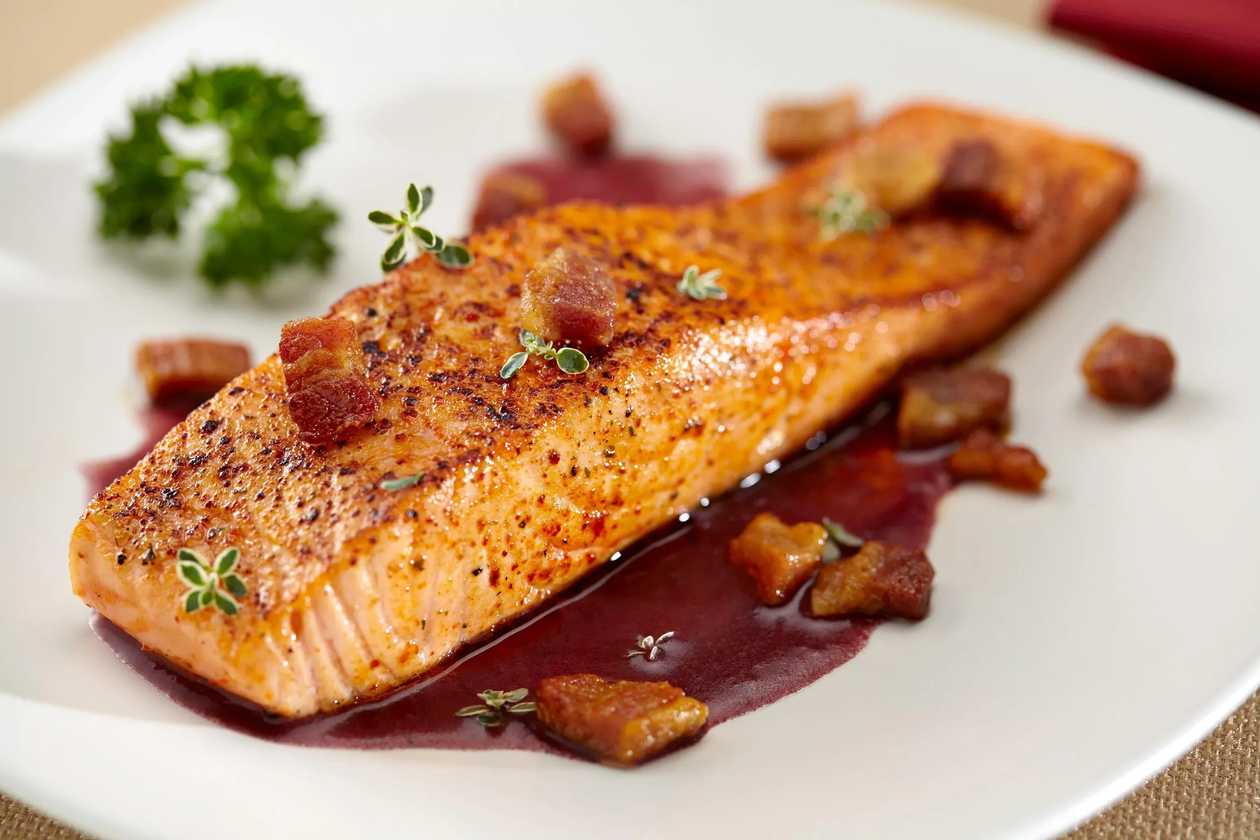 Fish in red wine sauce