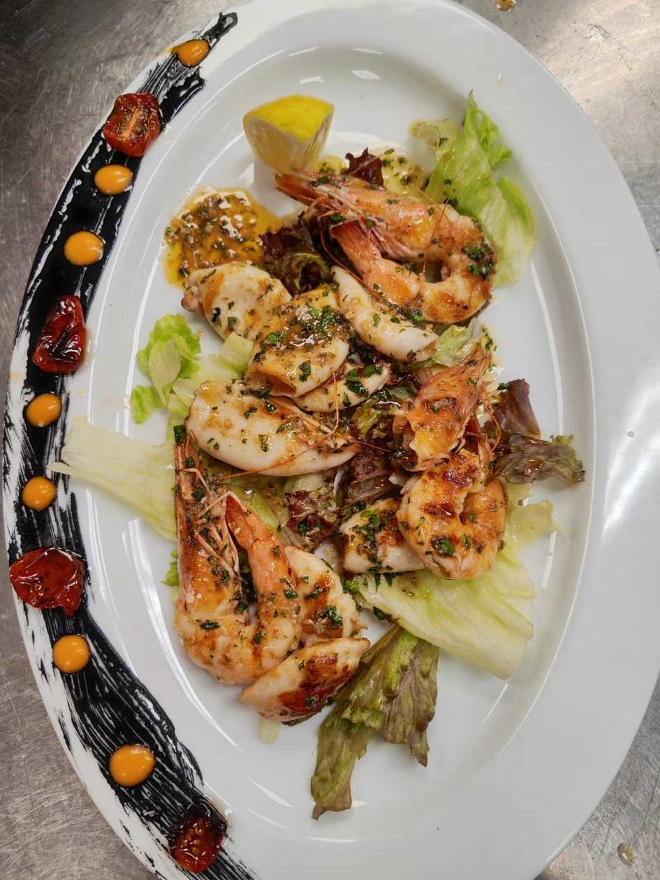 Calamari e Mazzancolle alla griglia