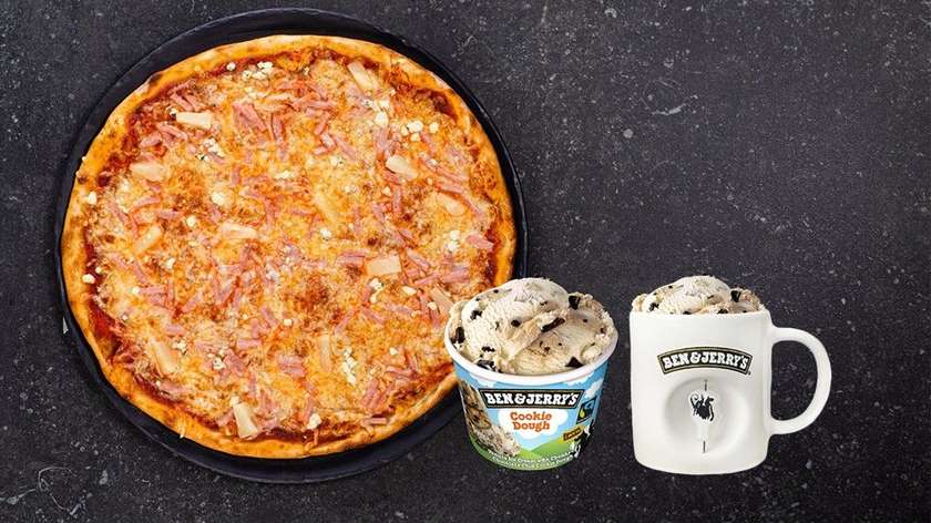 COMBO: Margharita (large thin) and ice cream (small)