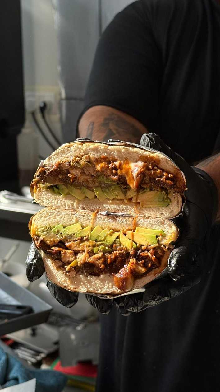 Chicken Mole Torta (Mexican sandwich)