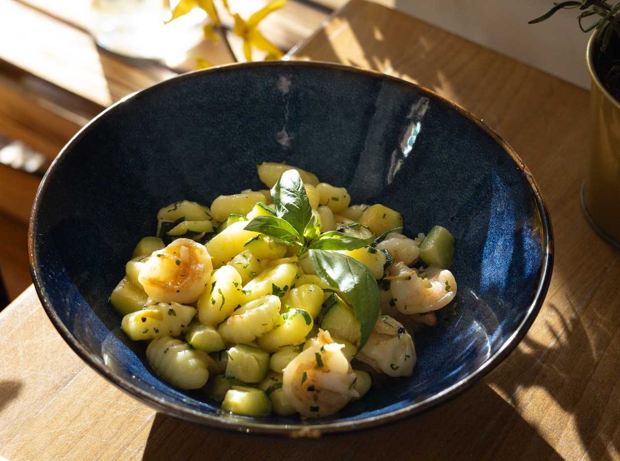 Gamberi e zucchine