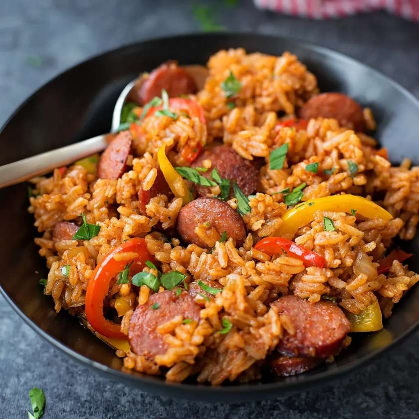 Assorted Jollof (eggs & sausages)