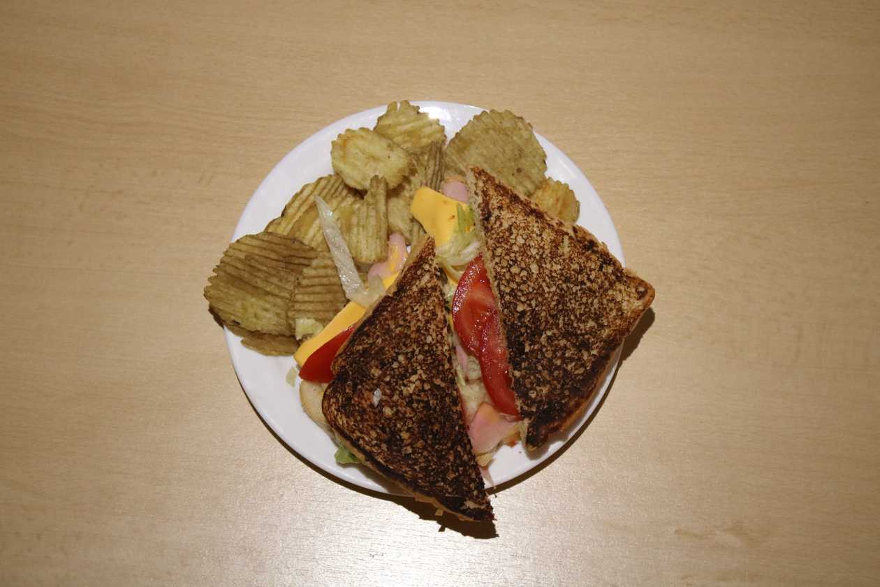 Ham, Cheese, Lettuce and Tomato Toast