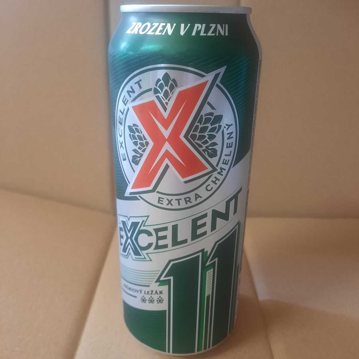 Excelent pivo ležák světlý 11° 0,5l-plech