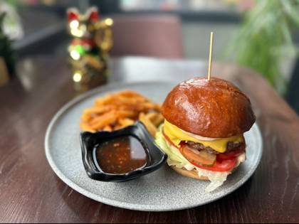Veal Burger with French Fries