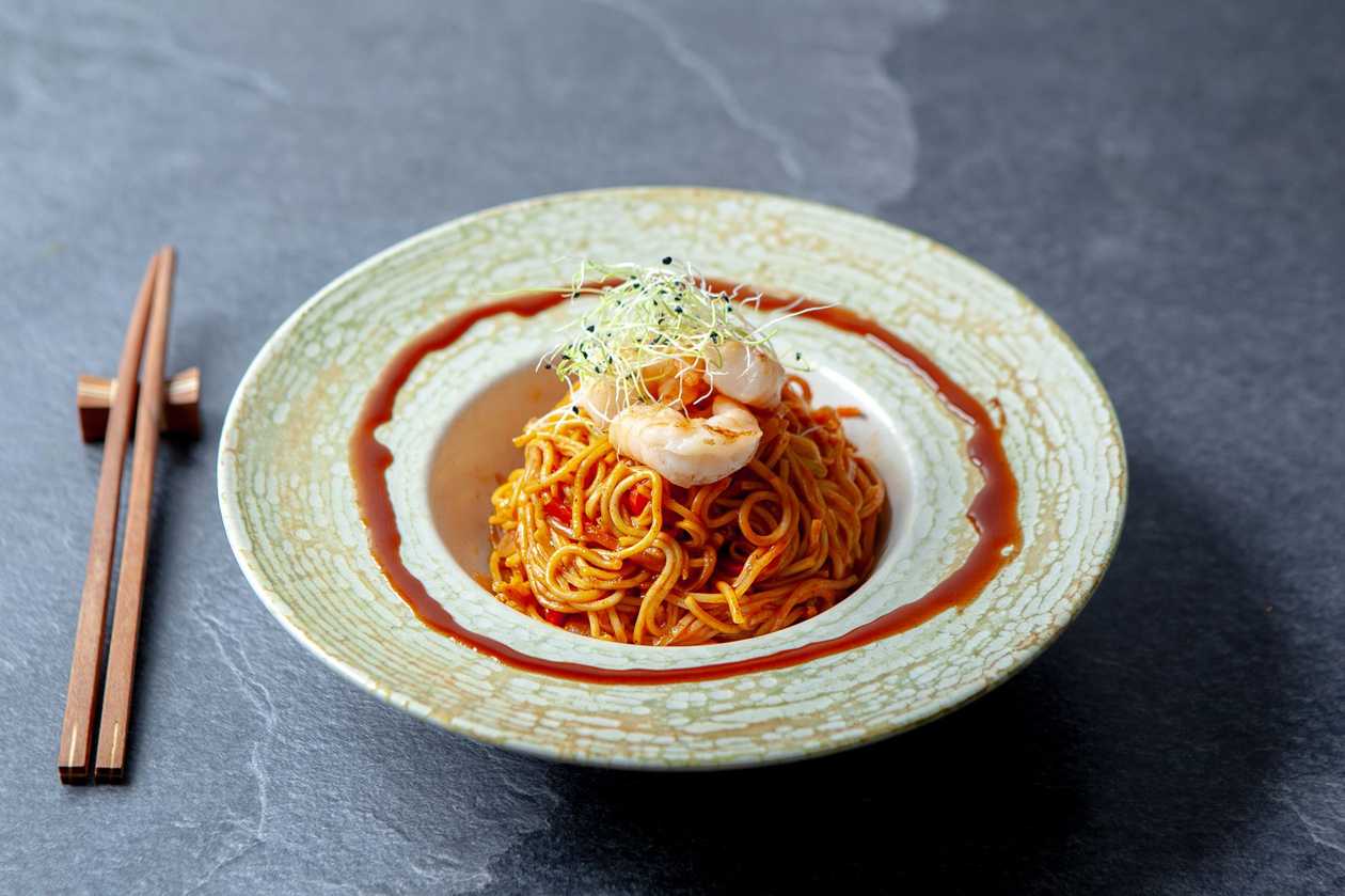 Spicy noodle cu creveti