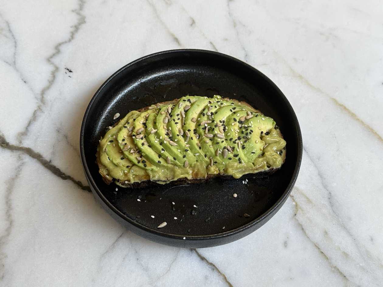 Sliced Avocado Open Sandwich