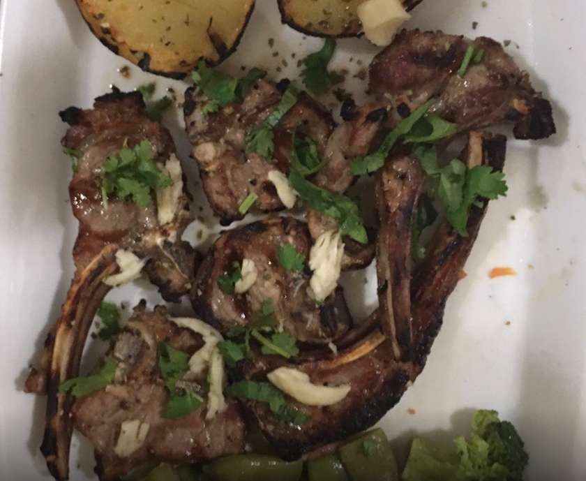 Lamb Chops with Roasted Potatoes and Vegetables