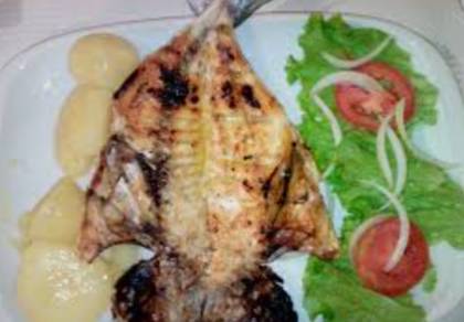 Grilled Butterflied Gilt-Head Bream with Roasted Potatoes and Salad