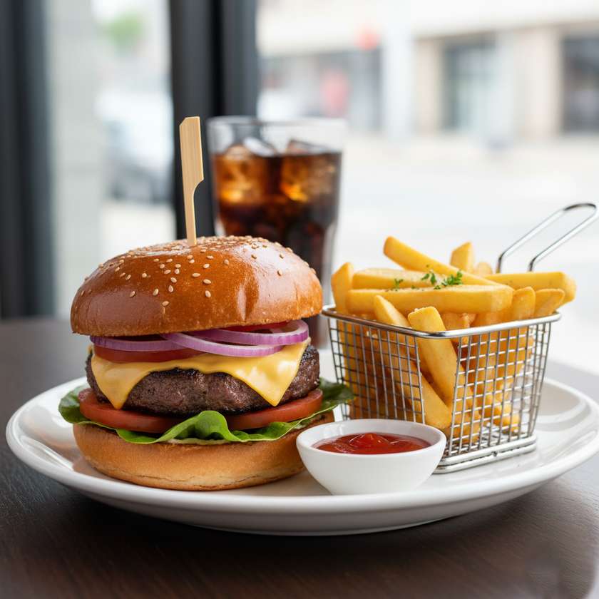 Cheeseburger with Chips