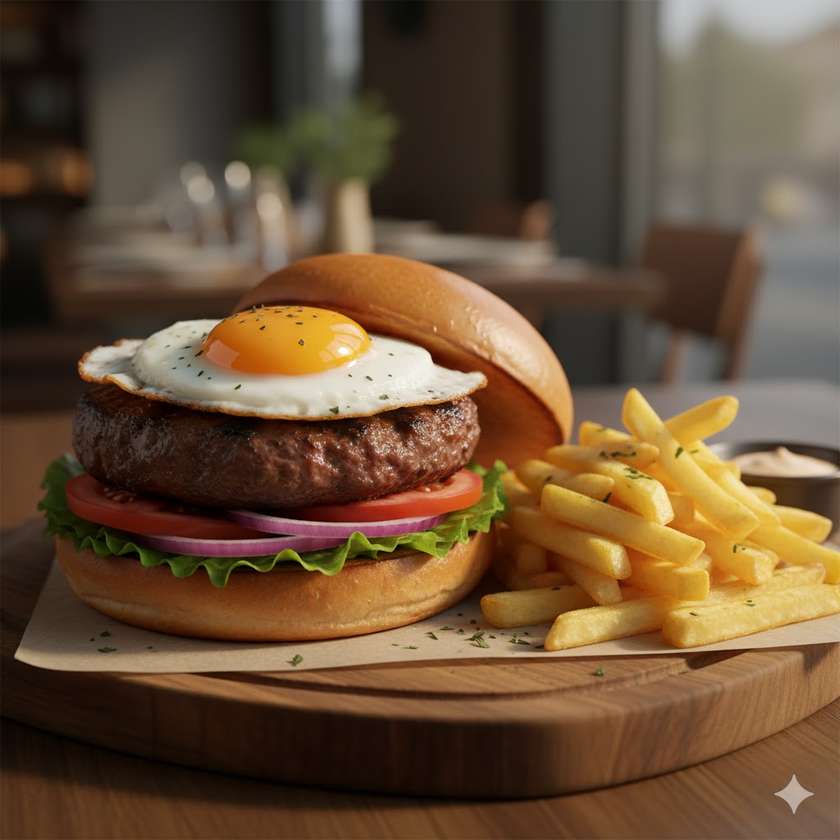 Egg-Topped Burger