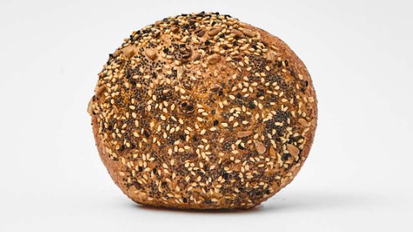 Wheat and rye roll with seeds