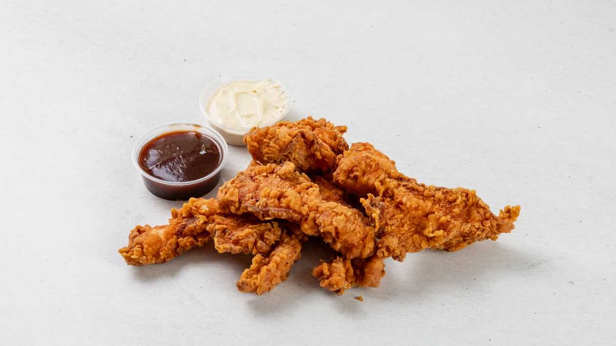 7ks. Louisianské kuřecí stripsy+ 2x omáčka