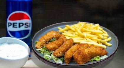 Crispy Chicken Menu (incl. Sauce + Soft Drink)