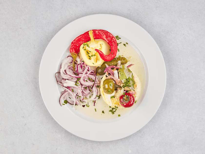 Homemade Pickled Camembert with Roasted Bread