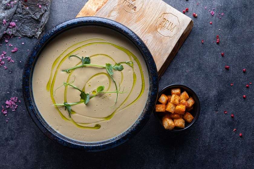 Seene-püreesupp koorega