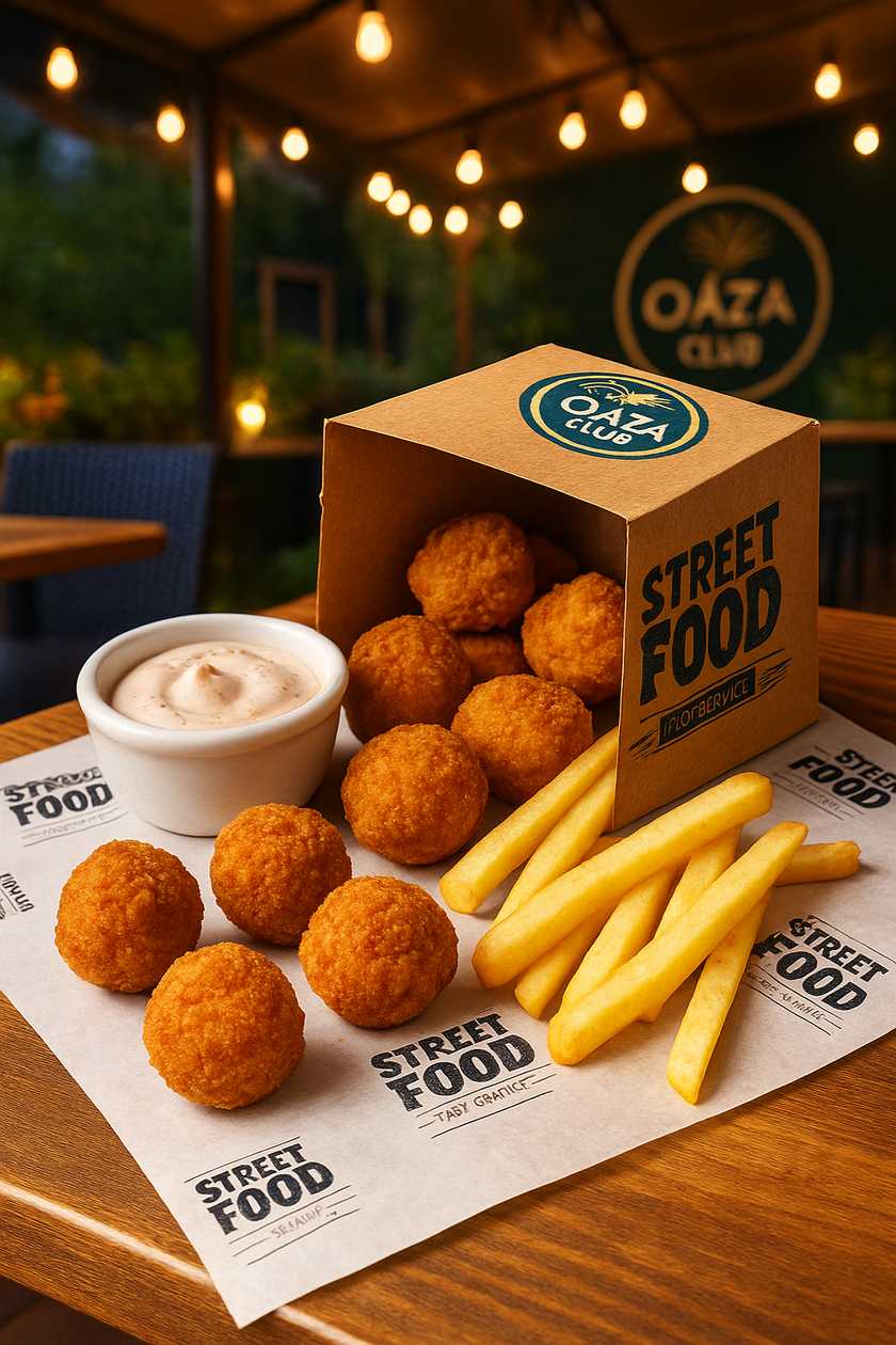 Kurací popcorn s hranolkami