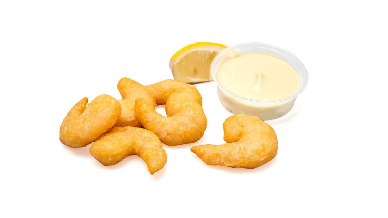 Obalované krevety, wasabi majonéza