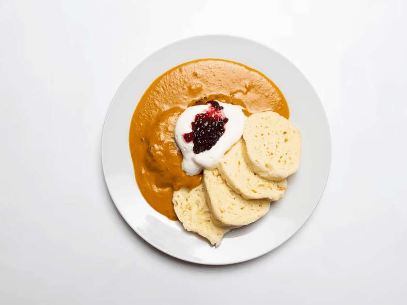 Homemade Svíčková with beef in cream sauce by Mrs. Hornyáková