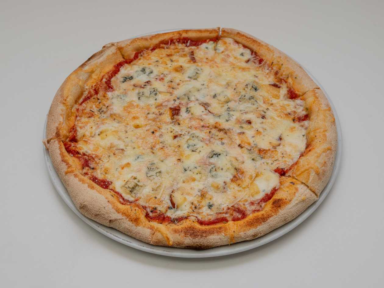 Four types of cheese pizza