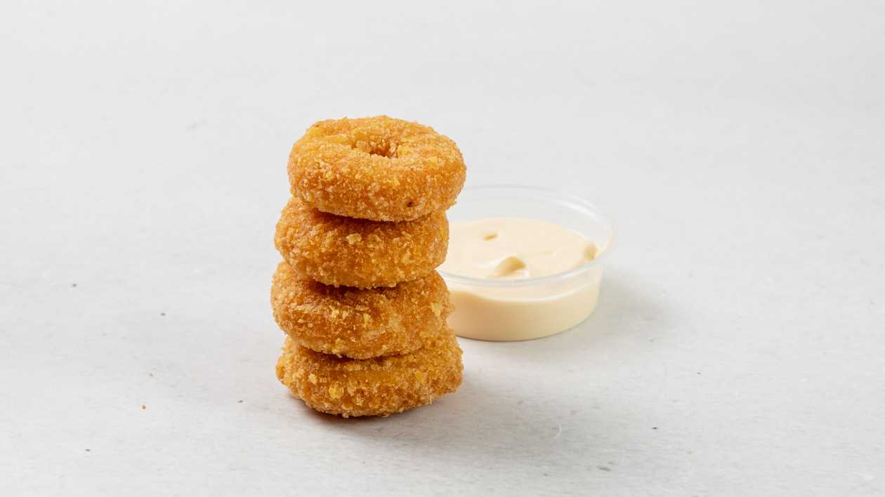 4ks. Sýrové donuty s kouřovou příchutí a BBQ majonéza