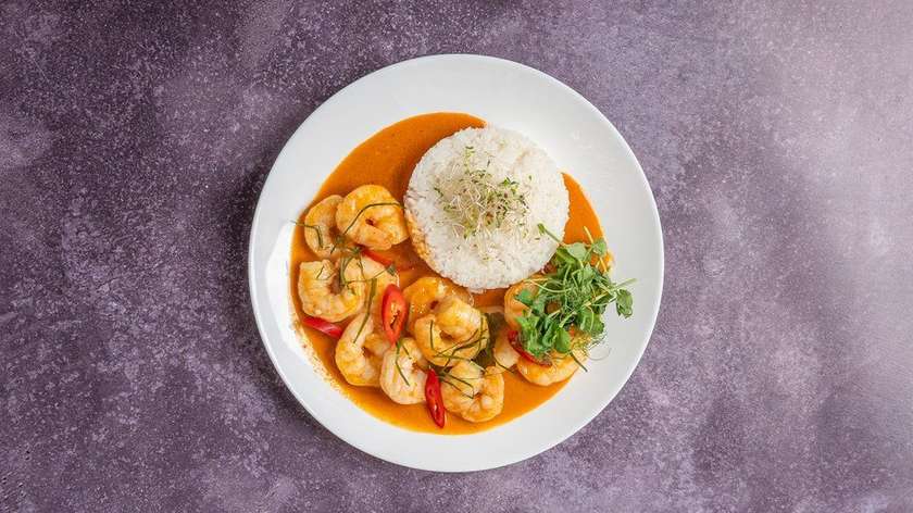 Panang karri hiidkrevettidega