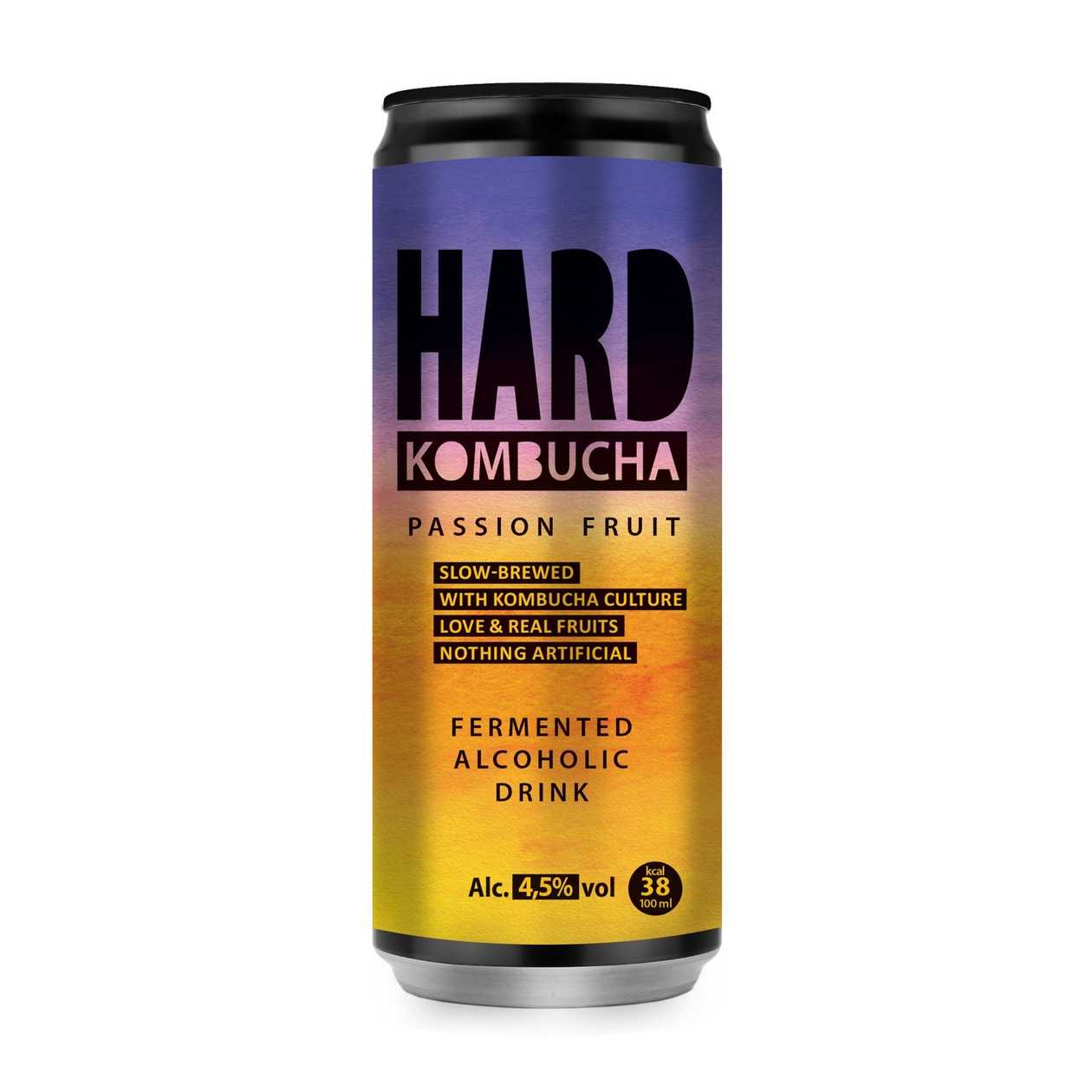 Rudy's Kombucha, HARD Passion Fruit 4.5%, 0,33l (expires soon)