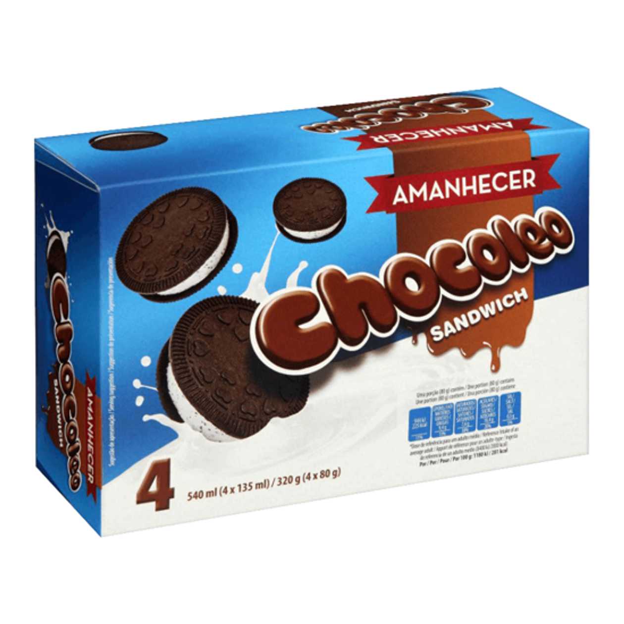 Gelado Sandwich Chocoleo Amanhecer 4 x 135 ml