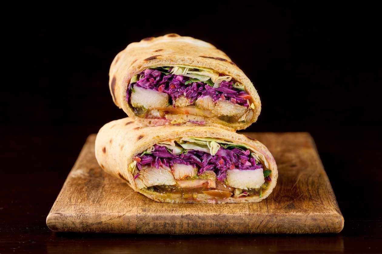 "Coleslaw" kebab in lavash bread