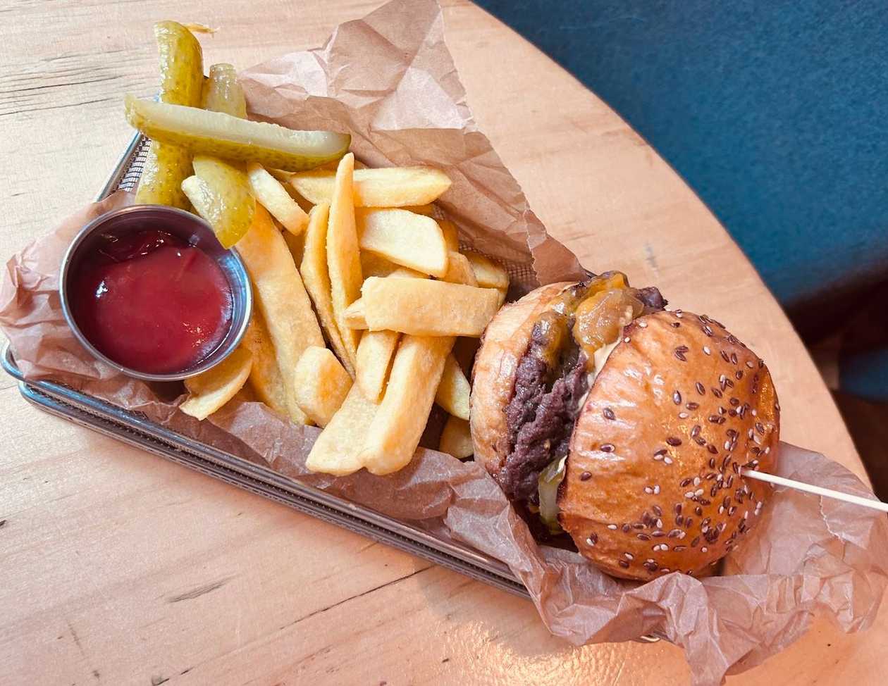 Smashed double burger