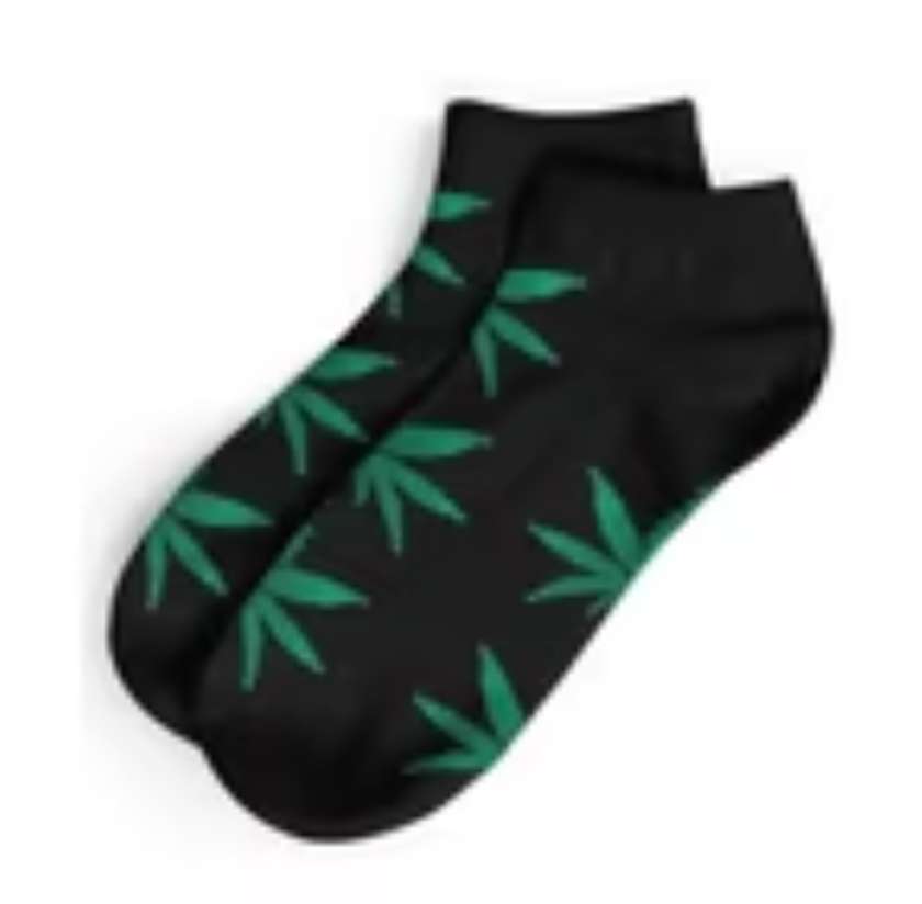 Meia de Cannabis - Curta Preto e Verde