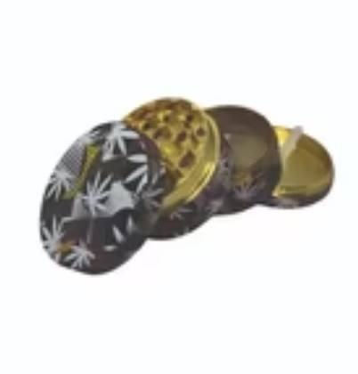 Grinder Metal 50mm 4P Folhas Fundo Cinza