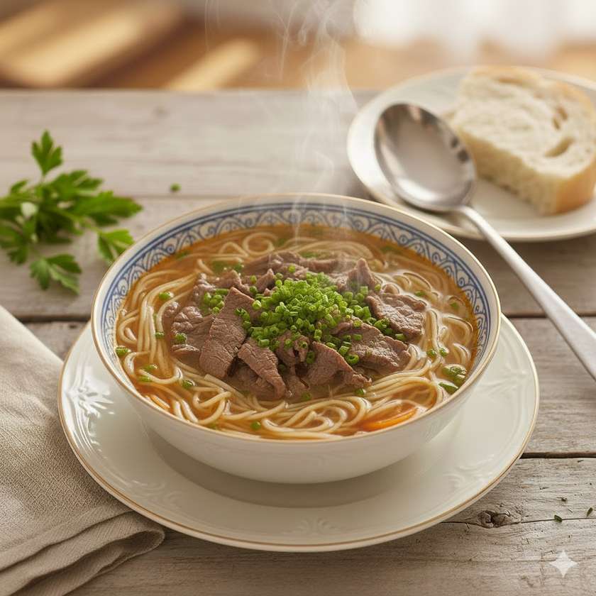 Zupa z Makaronem Sojowym z Wołowiną