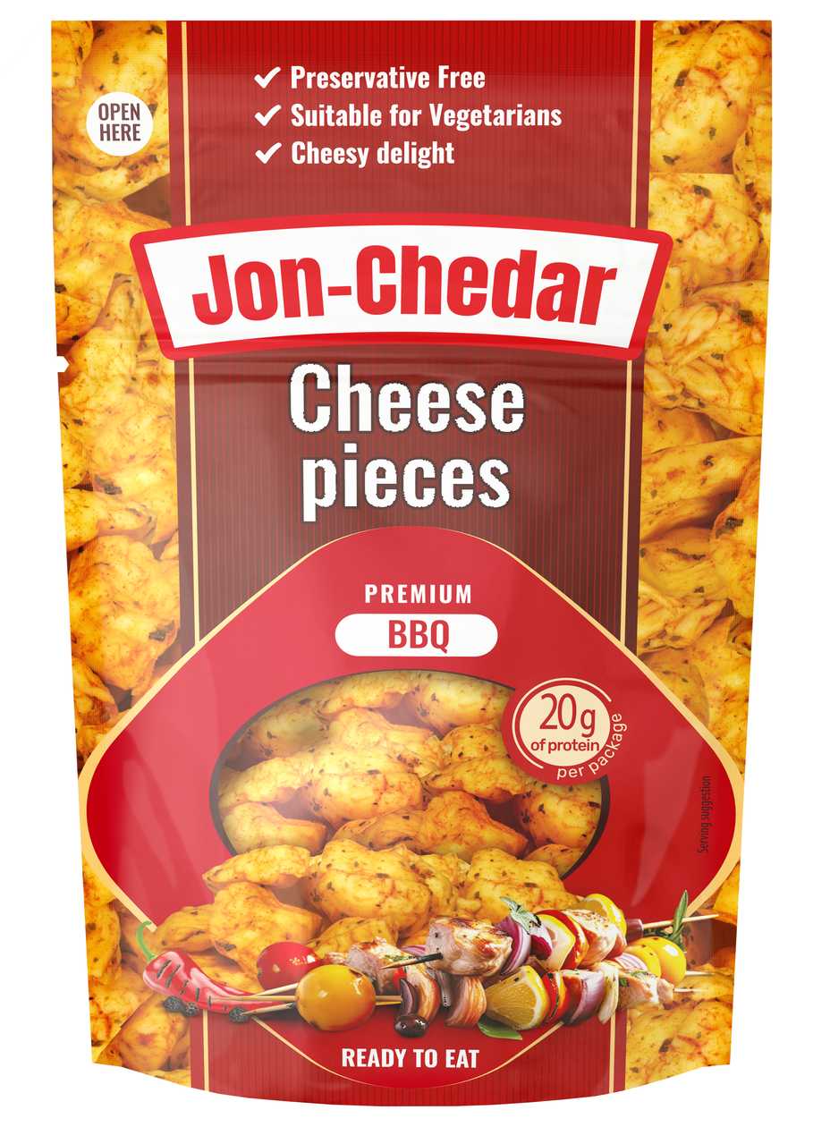 Kepti sūrio gabaliukai BBQ ,,Jon - Chedar'' 43% rieb.s.m. 80g.
