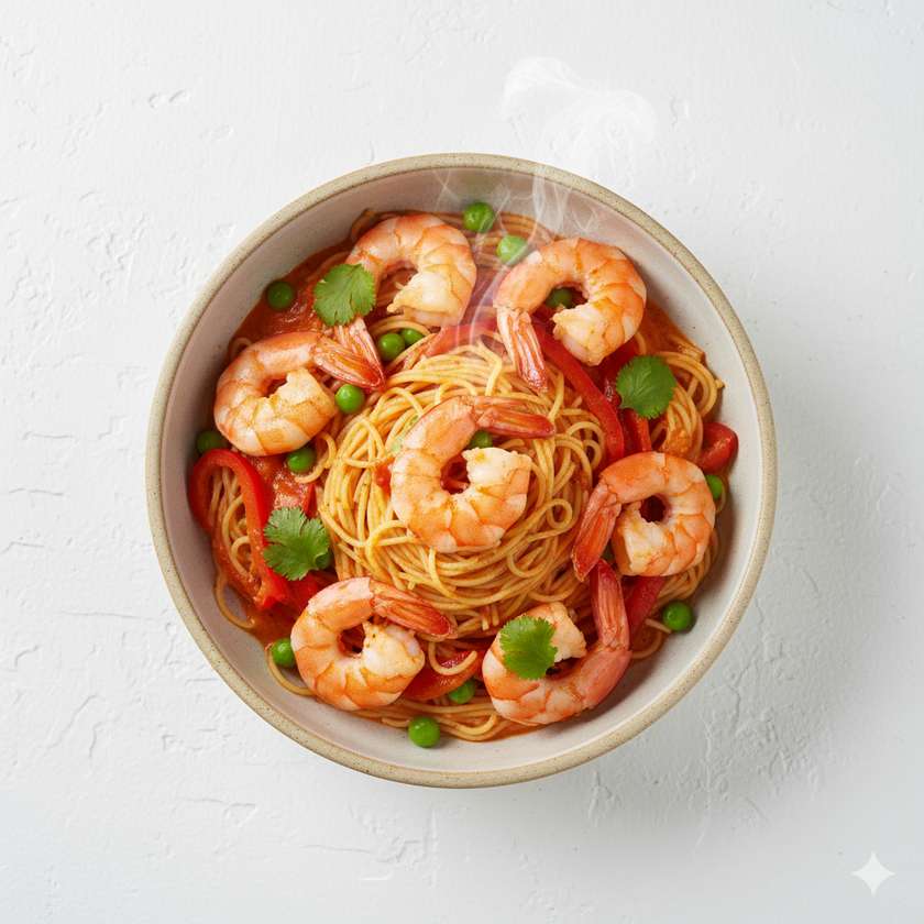 Thin Noodles with Shrimp