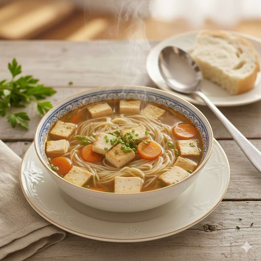 Zupa z Makaronem Sojowym z Tofu