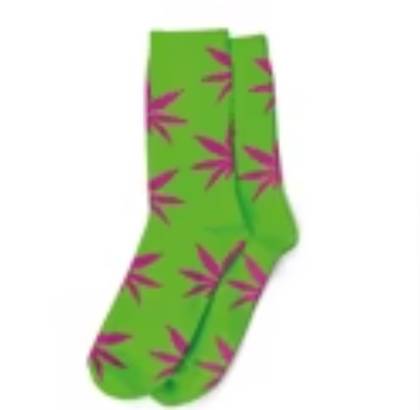 Meia de Cannabis - Longa Rosa e Verde