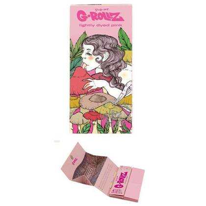 Pack de 50 Mortalhas de Cânhamo Rosa KS + Filtros + Sopeira + Stick em Bambu - Fada Cogumelo
