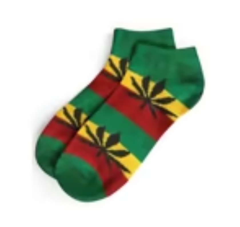 Meia de Cannabis Rasta - Curta