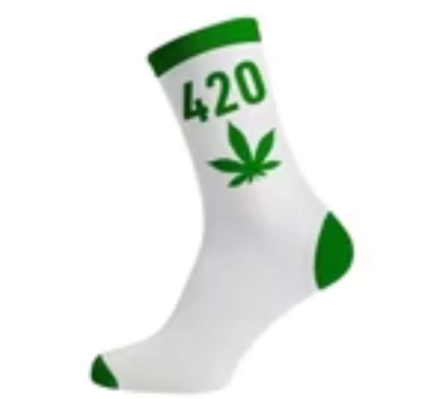 Meias Cannabis Longa - 420 Branco