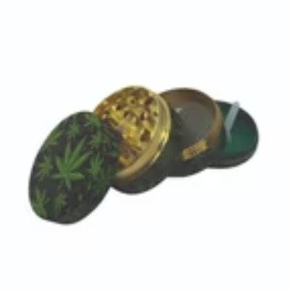 Grinder Metal 50mm 4P Folhas Verde e Preto