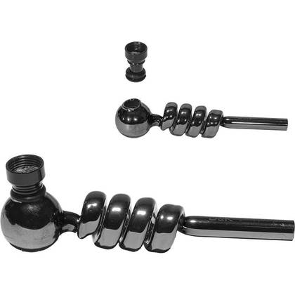 Cachimbo Vidro Espiral Prateado