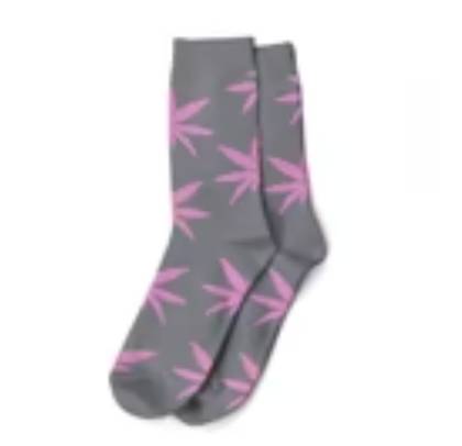 Meia de Cannabis - Longa Rosa e Cinza