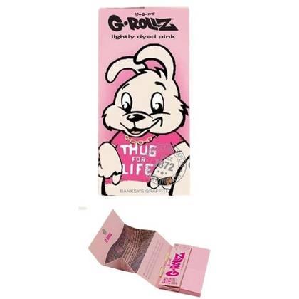 Pack de 50 Mortalhas de Cânhamo Rosa KS + Filtros + Sopeira + Stick em Bambu - Coelho