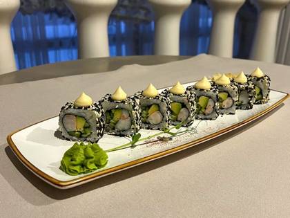 California Roll with Shrimp and Sesame Seeds