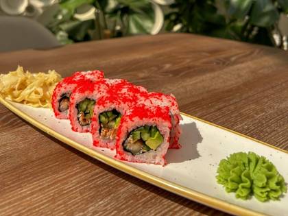 California Roll with Eel and Tobiko Caviar