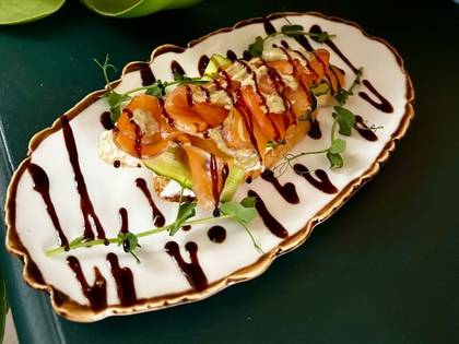 Bruschetta with salmon